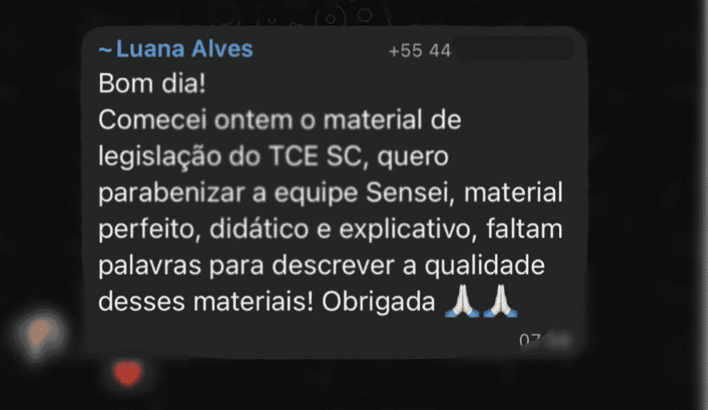 Depoimento de aluno aprovado