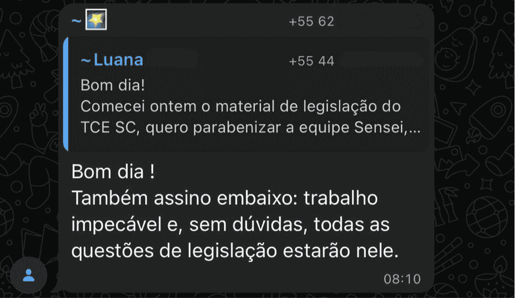 Depoimento de aluno aprovado