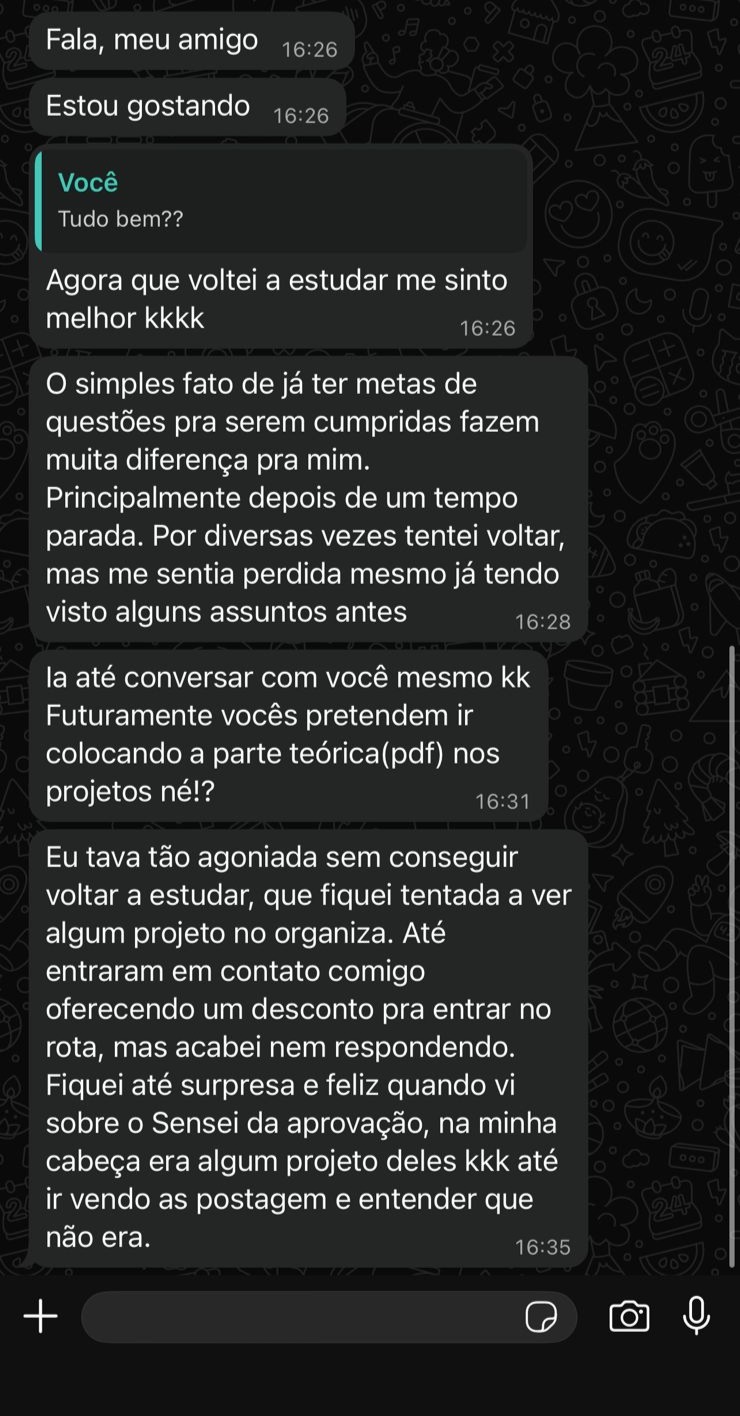 Depoimento de aluno