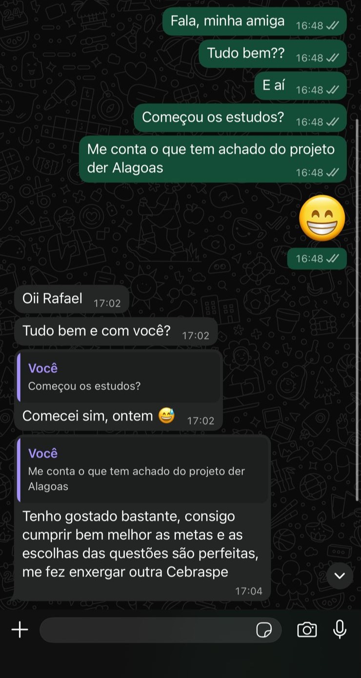 Depoimento de aluno