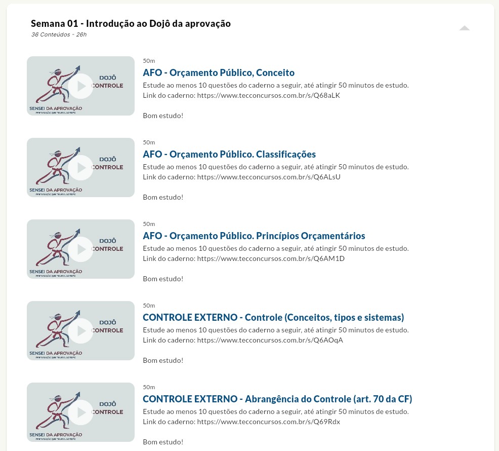 Planejamento Dojô Controle