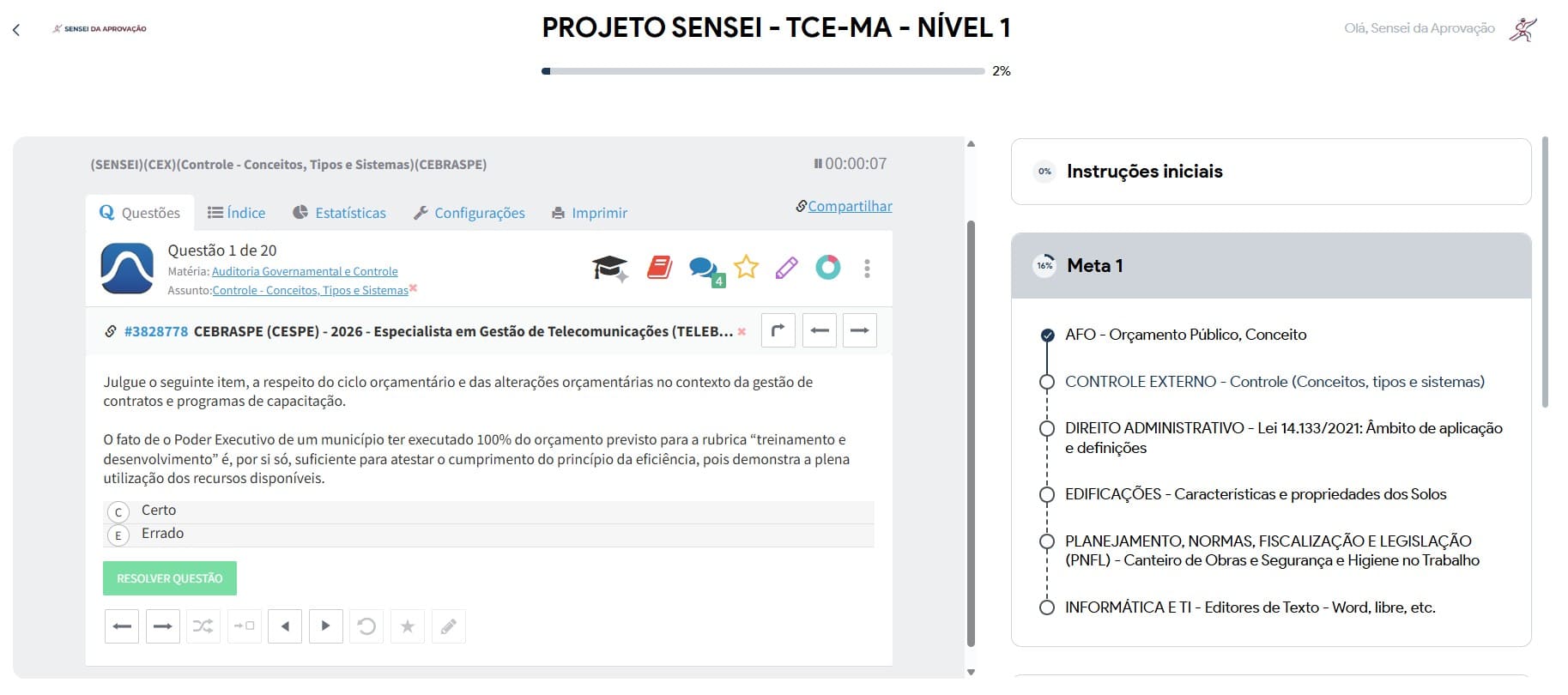 Interface da Plataforma 3