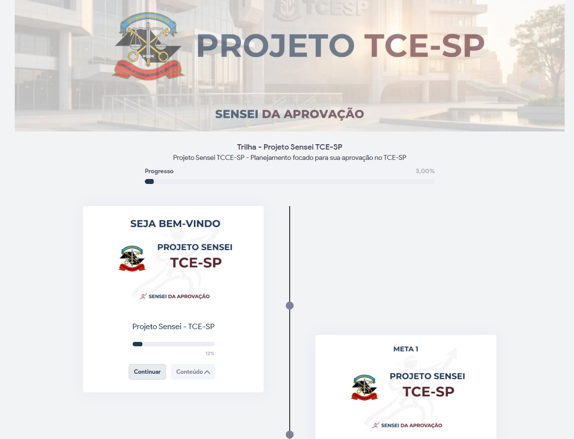 Interface da Plataforma Sensei